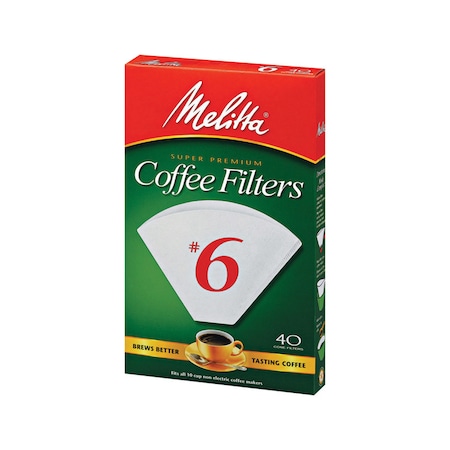 MELITTA Coffee Filter #6Wht 40Ct 626402